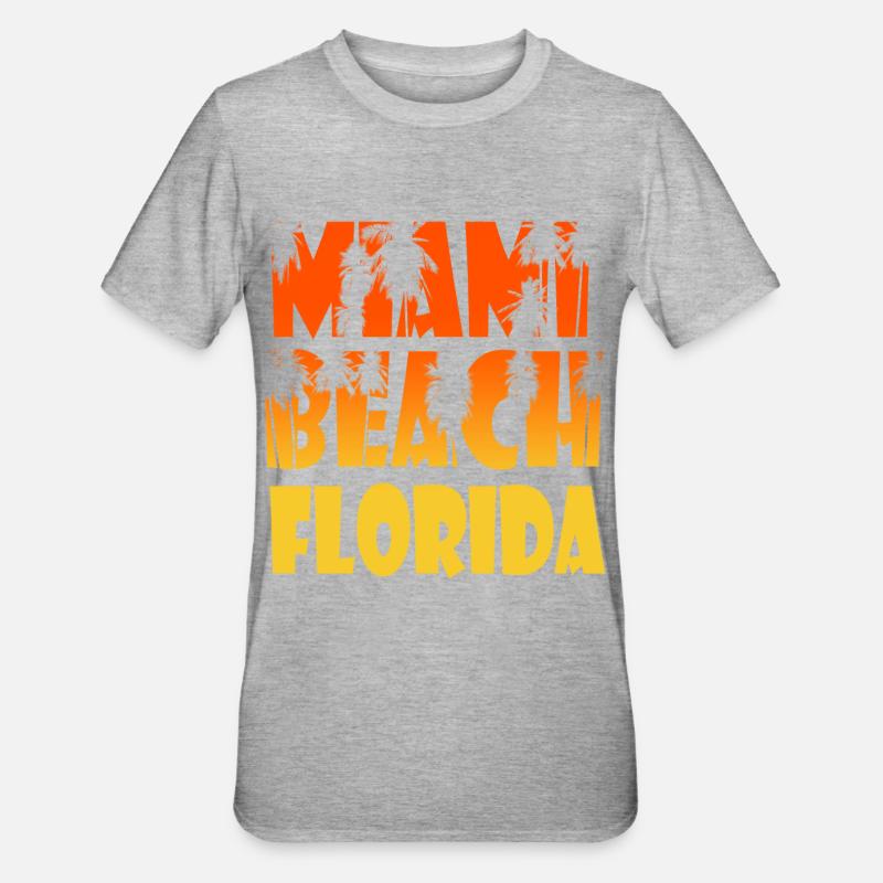 Miami Beach - Unisex Polycotton T-Shirt - Grau meliert