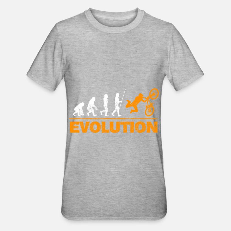 Bicycle Evolution - Unisex Polycotton T-Shirt - heather grey