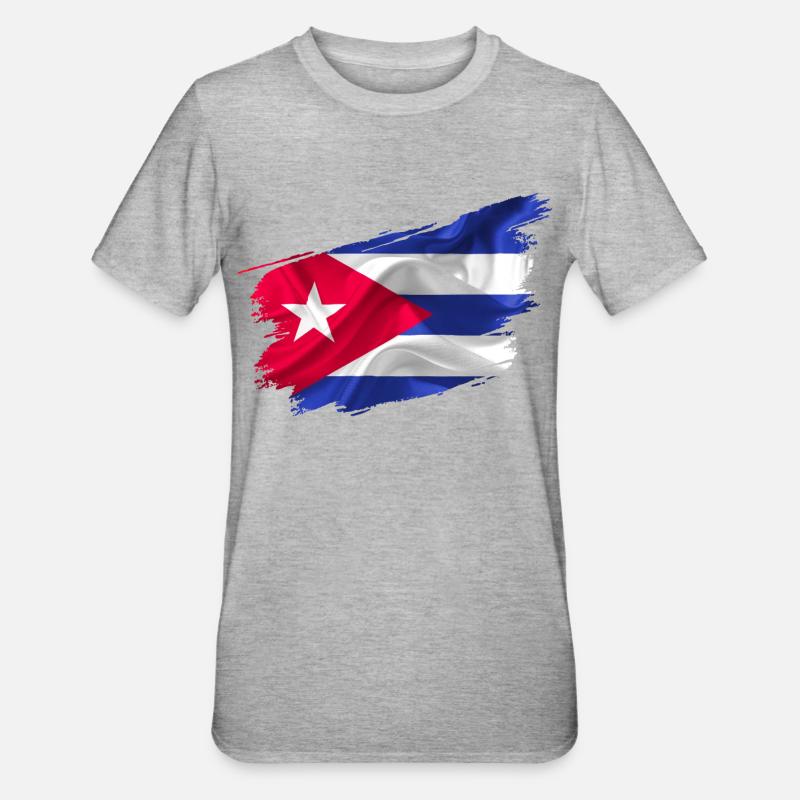 Cuba Drapeau Cuba pays - T-shirt polycoton Unisexe - gris chiné