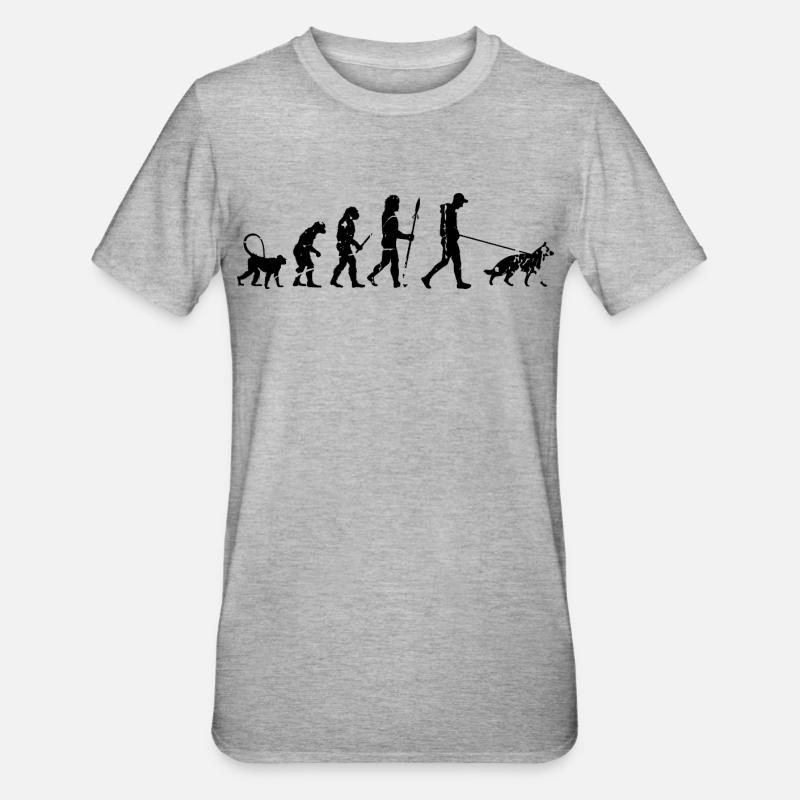 Evolution du berger allemand - T-shirt polycoton Unisexe - gris chiné