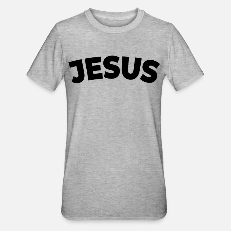 Jésus | Avec amour | Foi | Don - T-shirt polycoton Unisexe - gris chiné