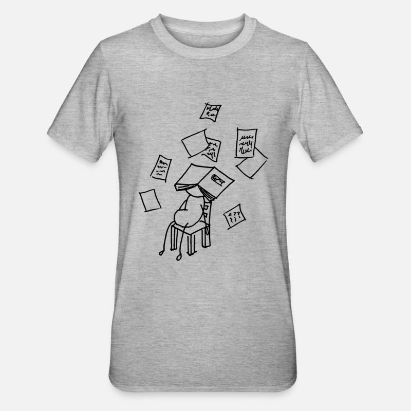 krank oder Schule - Unisex Polycotton T-Shirt - Grau meliert