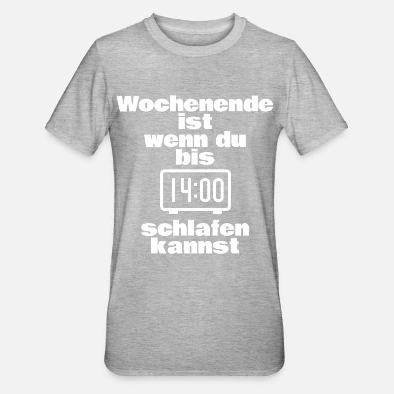 Wochenende - Unisex Polycotton T-Shirt - Grau meliert