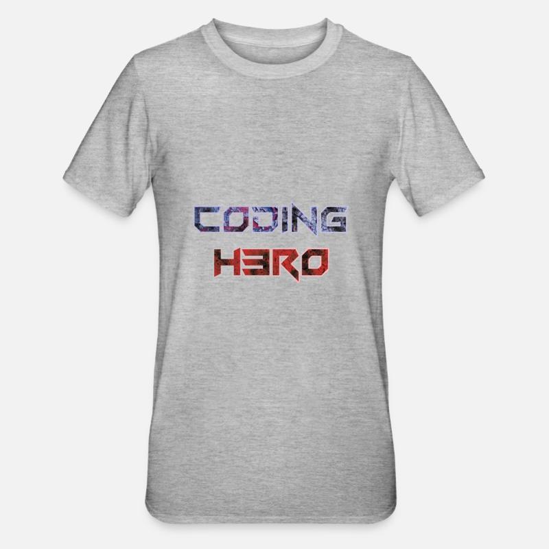 Coding Hero - programming hero - Unisex Polycotton T-Shirt - heather grey