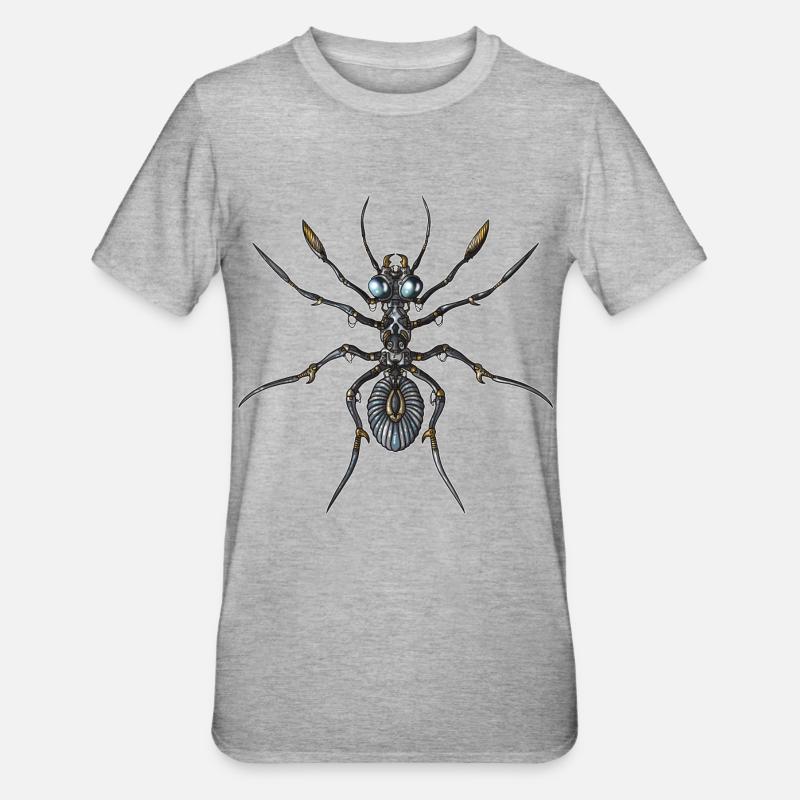 Robot-Ameise - Unisex Polycotton T-Shirt - Grau meliert