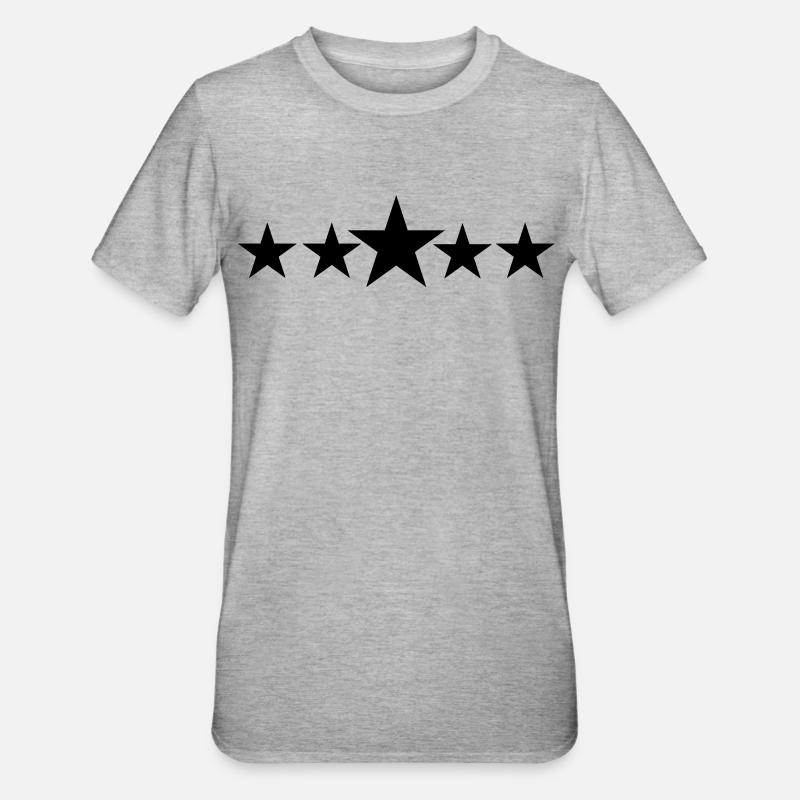 Five solid stars - Unisex Polycotton T-Shirt - heather grey