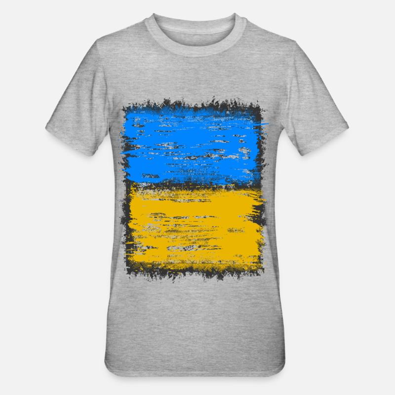 Ukraine - T-shirt polycoton Unisexe - gris chiné