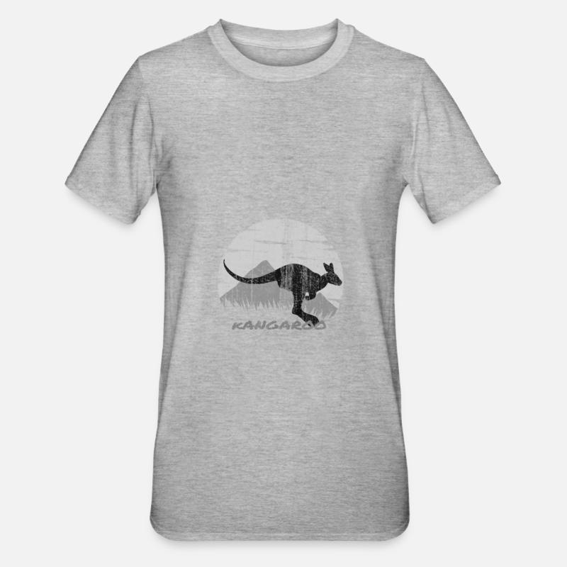 Känguru Australien - Unisex Polycotton T-Shirt - Grau meliert
