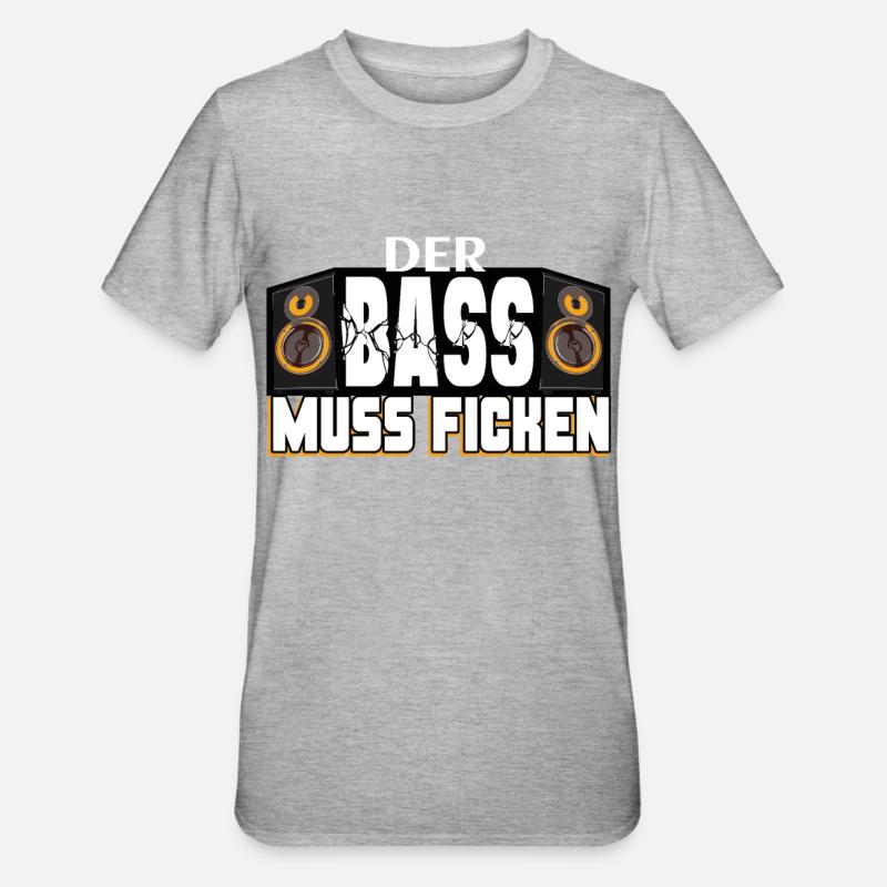 Techno la basse doit baiser - T-shirt polycoton Unisexe - gris chiné