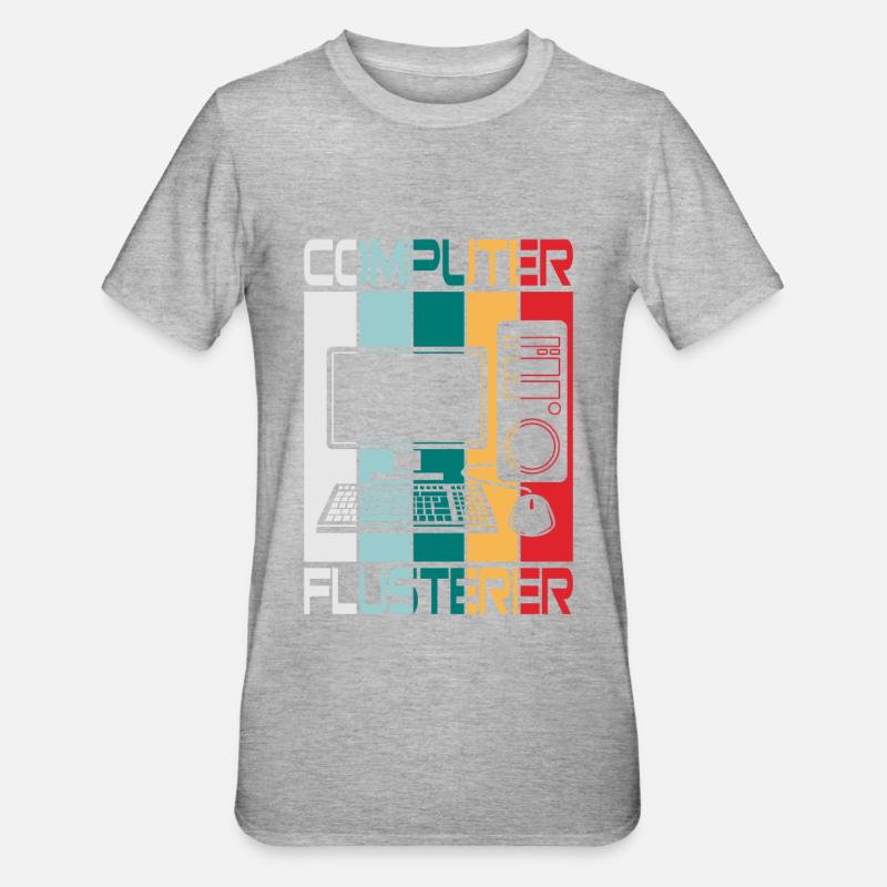 Ordinateur chuchoteur - T-shirt polycoton Unisexe - gris chiné