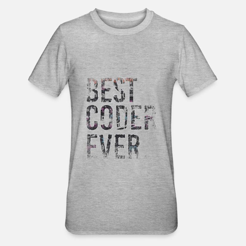Best coder ever coding - Unisex Polycotton T-Shirt - heather grey