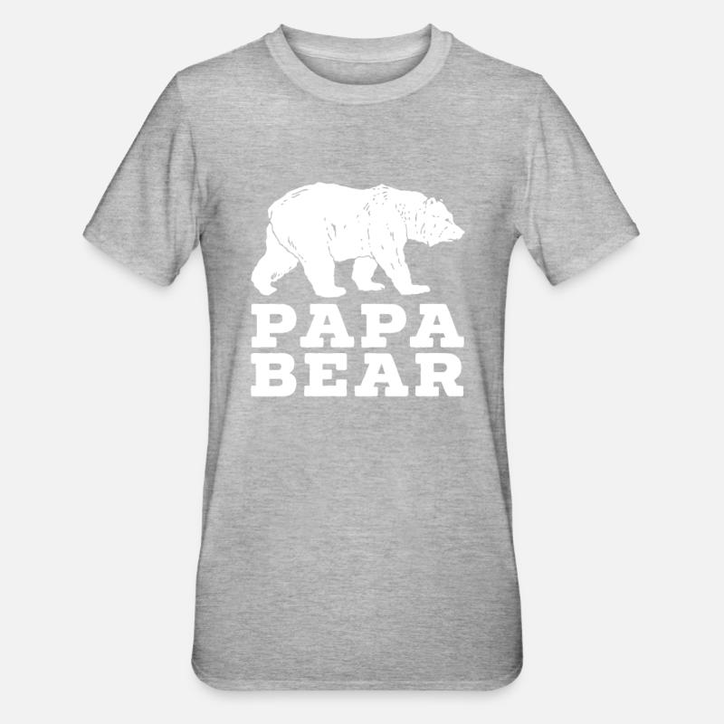 Papa Ours - T-shirt polycoton Unisexe - gris chiné