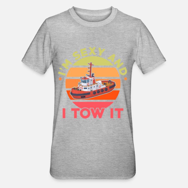 Schleppboot - Unisex Polycotton T-Shirt - Grau meliert