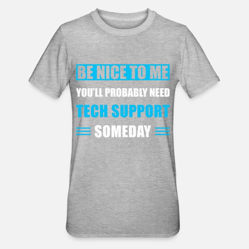 Technischer Support - Unisex Polycotton T-Shirt - Grau meliert