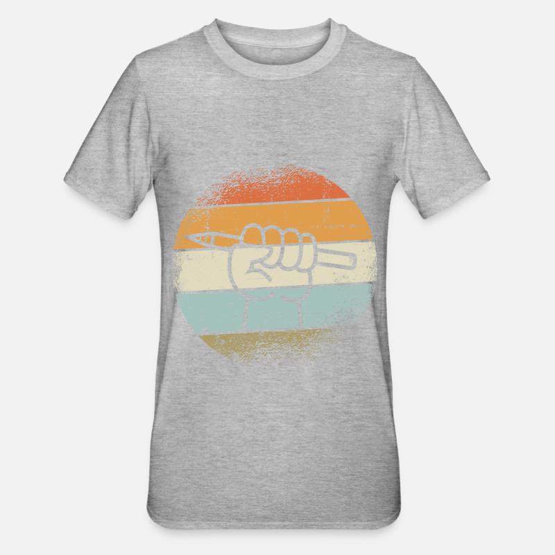 Zeichner Geschenke - Unisex Polycotton T-Shirt - Grau meliert