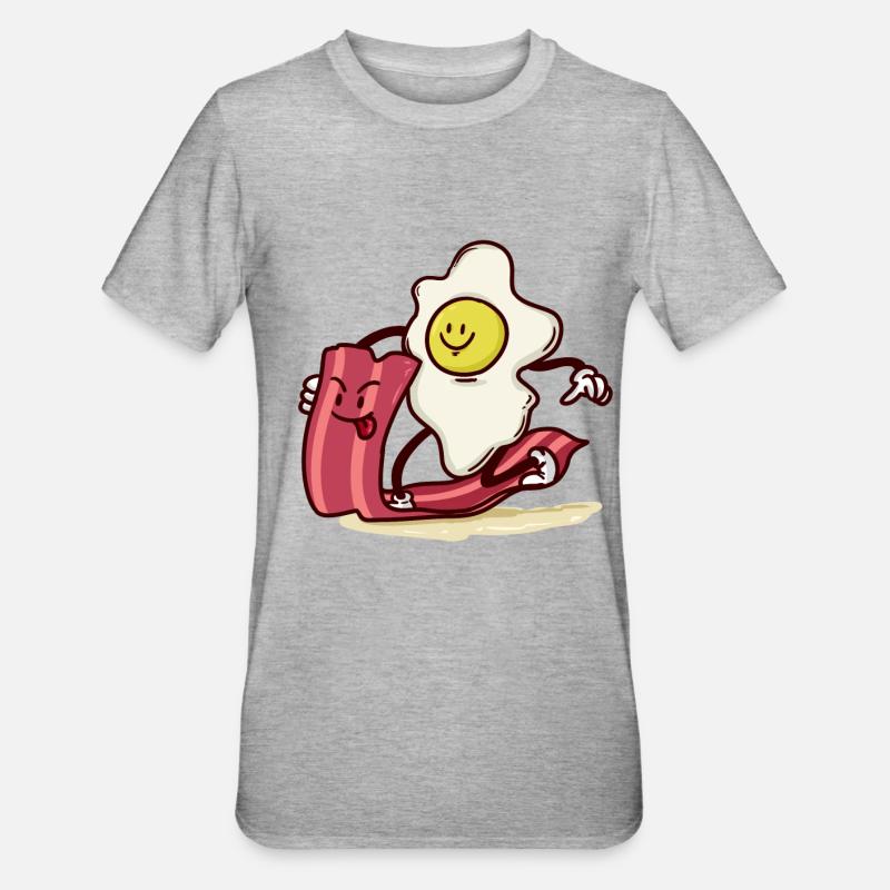 Ei reitet Bacon-Scheibe - Unisex Polycotton T-Shirt - Grau meliert
