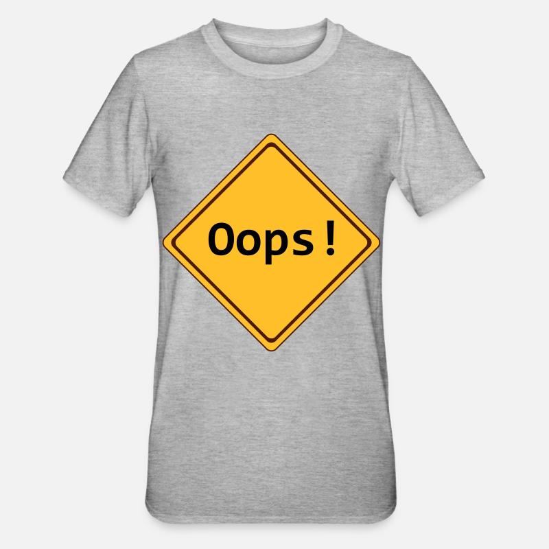 error, oops !, customizable - Unisex Polycotton T-Shirt - heather grey