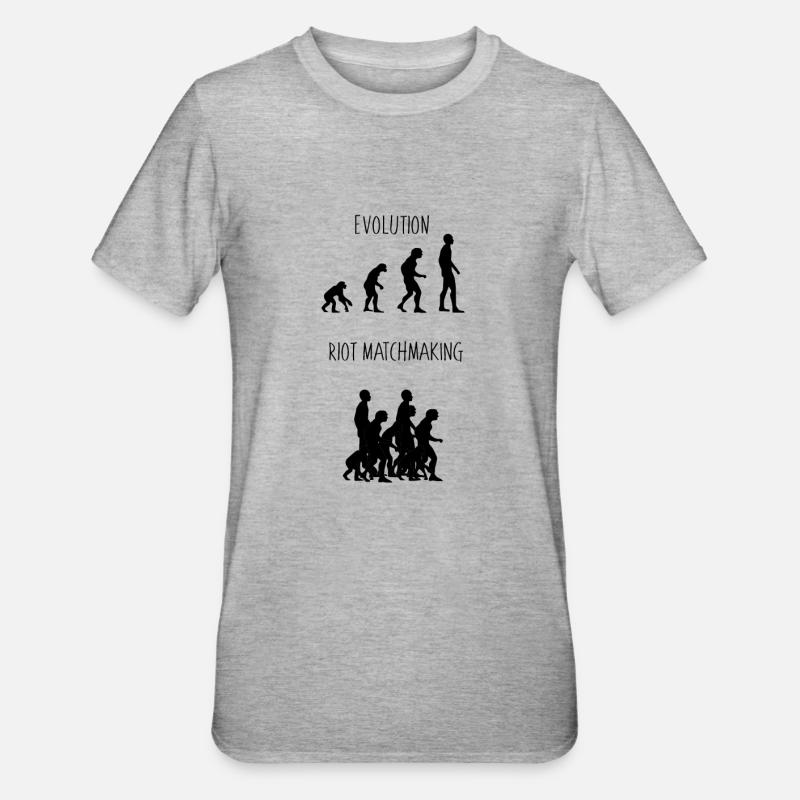 Evolution de L'Homme par Riot - T-shirt polycoton Unisexe - gris chiné
