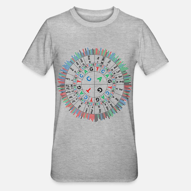Sanger Codon Circle - T-shirt polycoton Unisexe - gris chiné