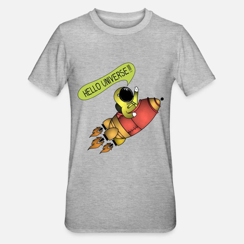 Rocket (Hello Universe) - Unisex Polycotton T-Shirt - heather grey