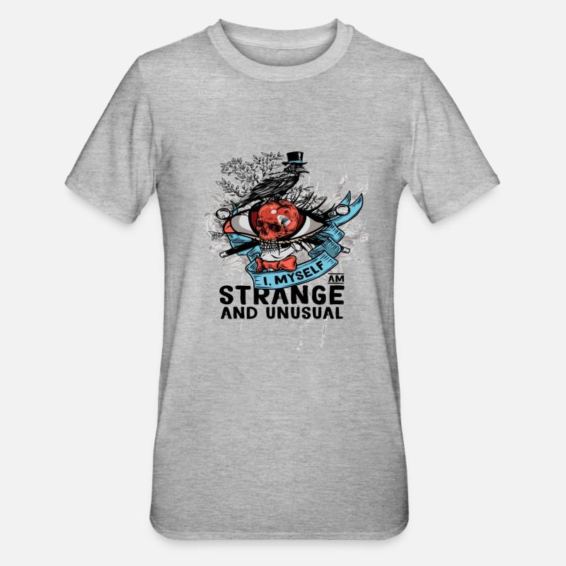 Crâne étrange - T-shirt polycoton Unisexe - gris chiné