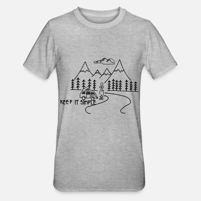 Keep it simple camping - Unisex Polycotton T-Shirt - heather grey