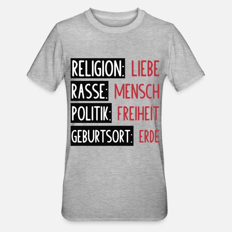 Statement - Keine Trennung oder Spaltung - Unisex Polycotton T-Shirt - Grau meliert