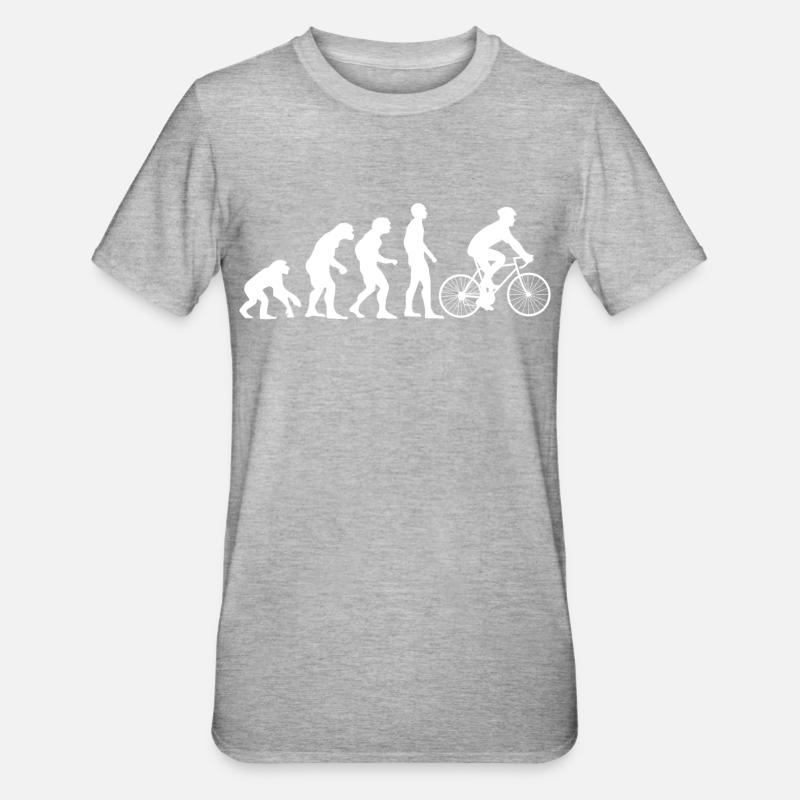 Evolution cyclist - Unisex Polycotton T-Shirt - heather grey