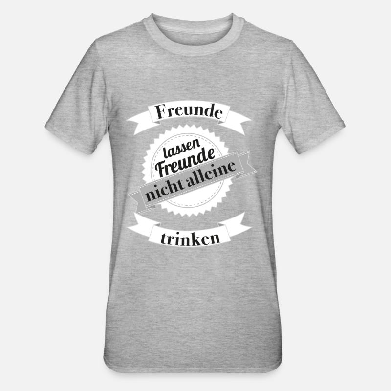Freunde - Unisex Polycotton T-Shirt - Grau meliert