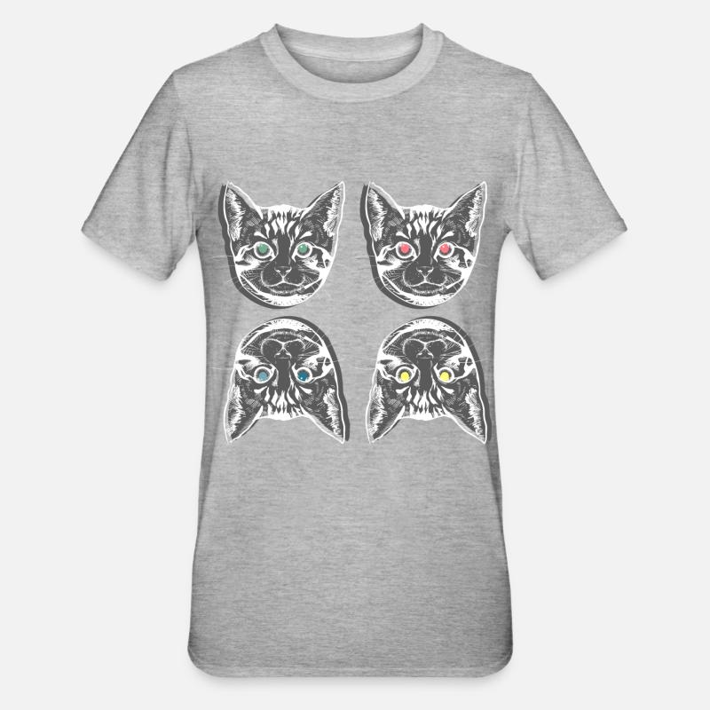 Cat - Unisex Polycotton T-Shirt - heather grey