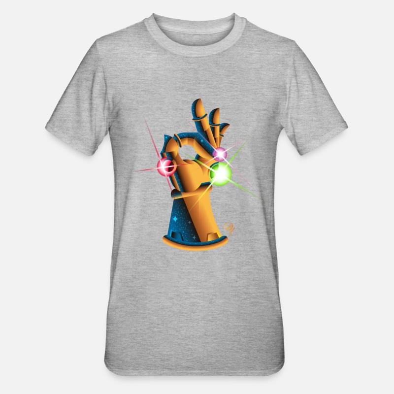 Infinity Gauntlet Spiel - Unisex Polycotton T-Shirt - Grau meliert