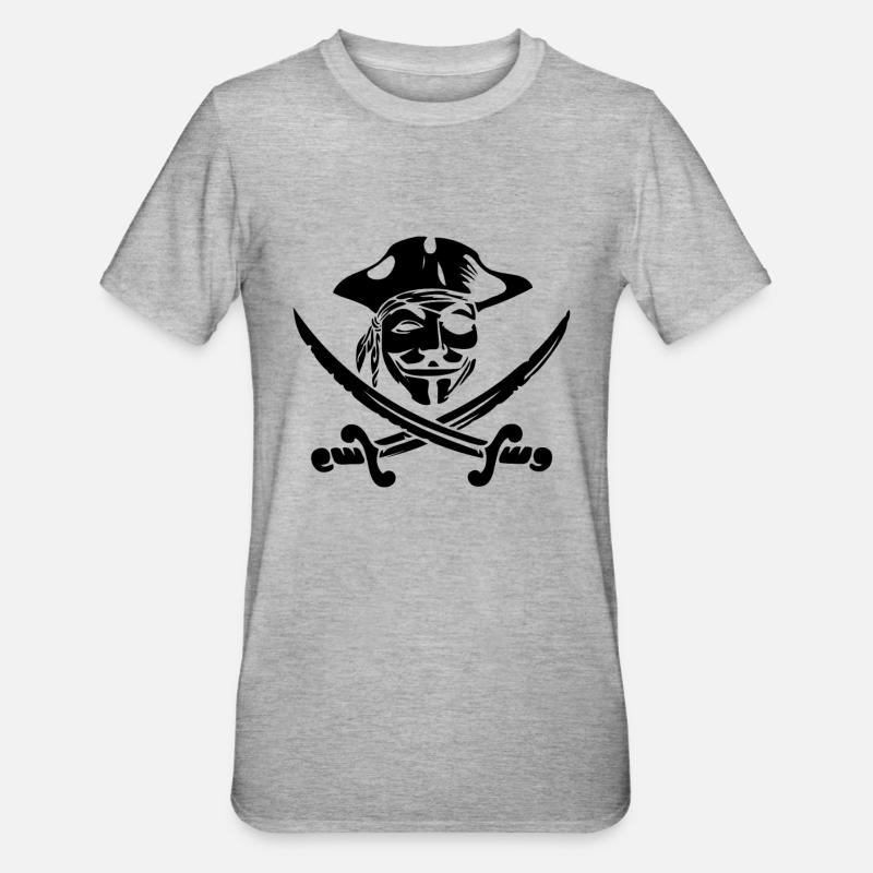 Pirate Anonymous Gift - Unisex Polycotton T-Shirt - heather grey