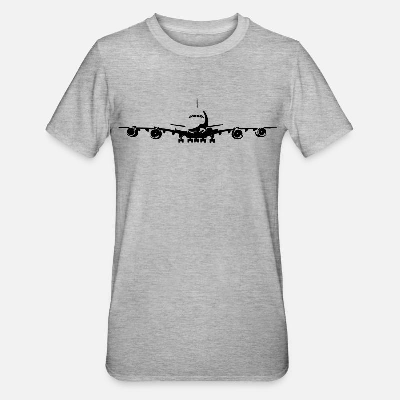 Passagierflugzeug - Unisex Polycotton T-Shirt - Grau meliert