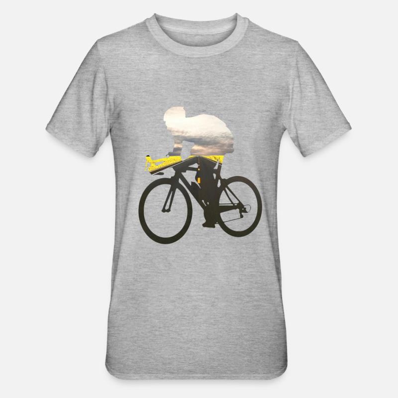 Cyclisme cyclistes sur route 01 - T-shirt polycoton Unisexe - gris chiné