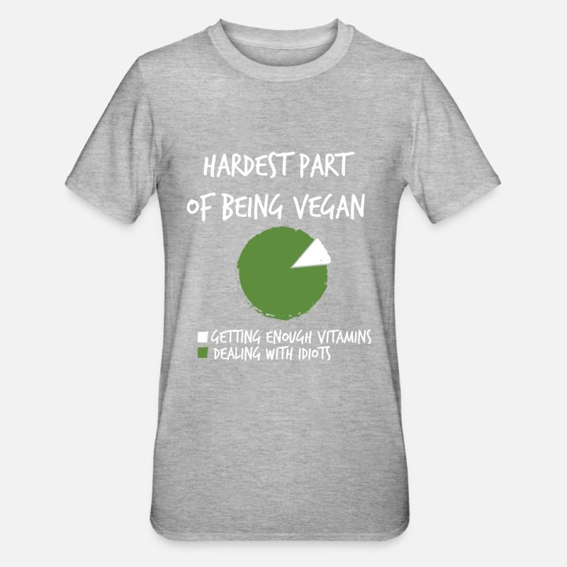 Vegan est difficile à traiter avec des idiots - T-shirt polycoton Unisexe - gris chiné
