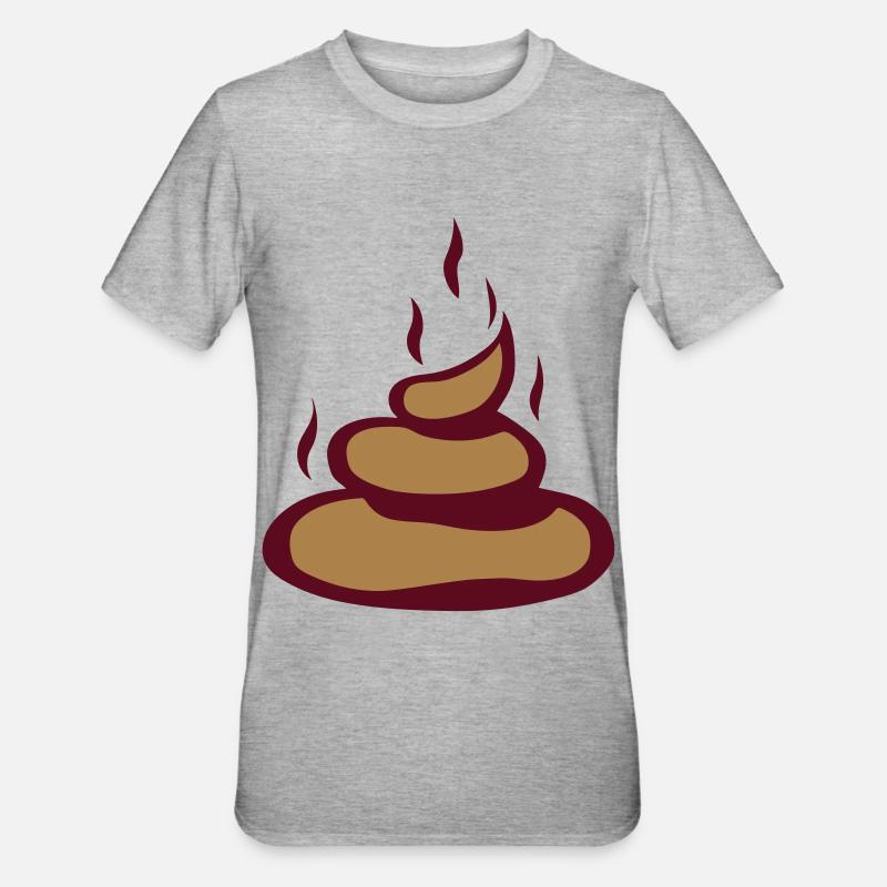 caca merde crotte bouse 2 - T-shirt polycoton Unisexe - gris chiné