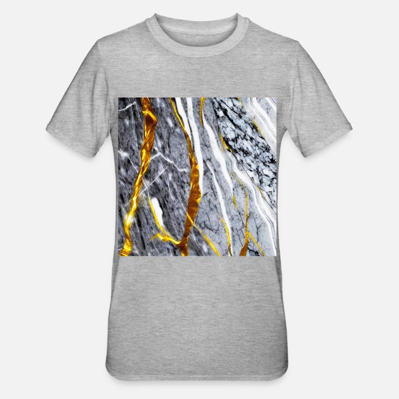 Marmor Gold Textur - Unisex Polycotton T-Shirt - Grau meliert