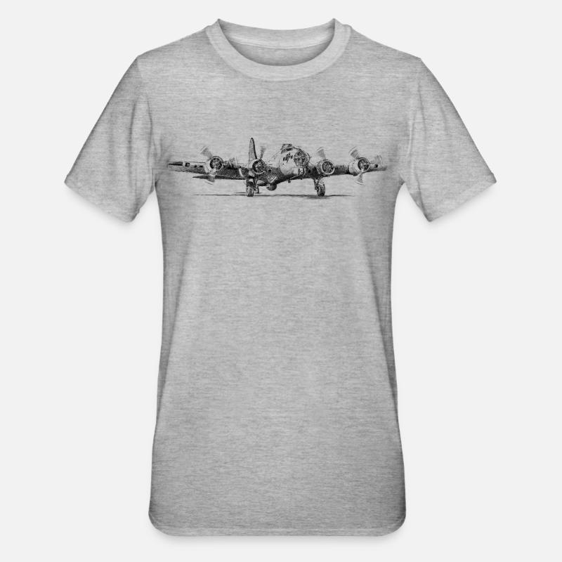Le B-17 - T-shirt polycoton Unisexe - gris chiné