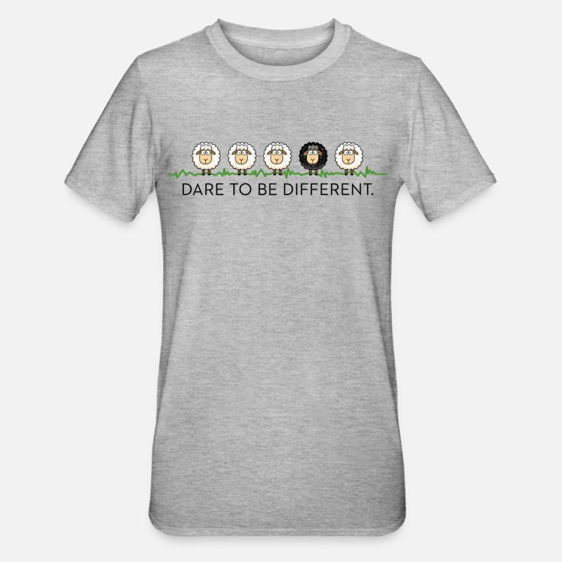 Oser être différent – Black Sheep - T-shirt polycoton Unisexe - gris chiné