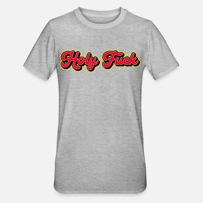 Heilige Scheiße 3D Red Script - Unisex Polycotton T-Shirt - Grau meliert