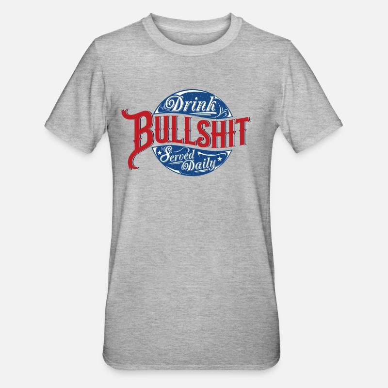 BULLSHIT Tee Shirts - T-shirt polycoton Unisexe - gris chiné