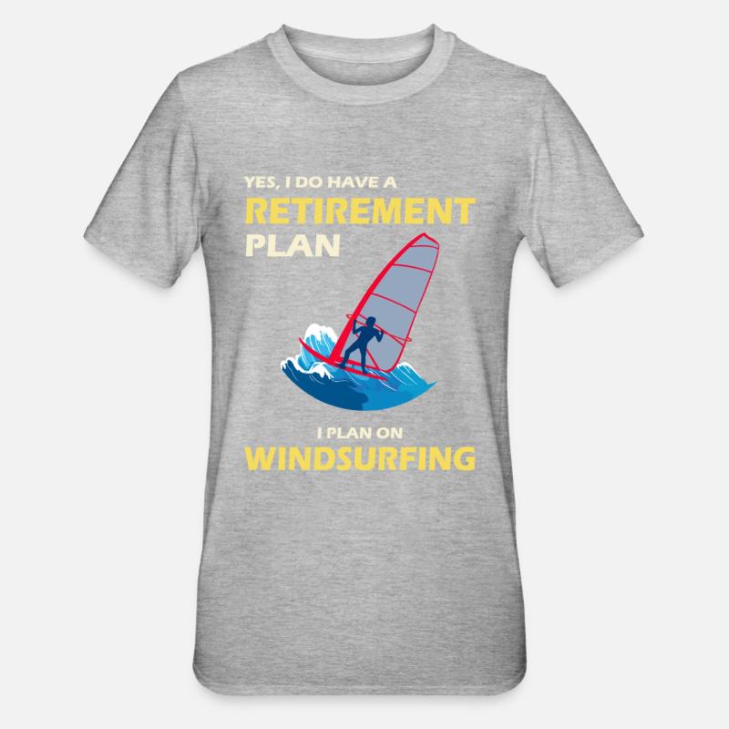 Windsurfer Windsurfing Ocean Summer Gift - T-shirt polycoton Unisexe - gris chiné