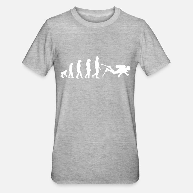 ÉVOLUTION PLONGÉE - T-shirt polycoton Unisexe - gris chiné