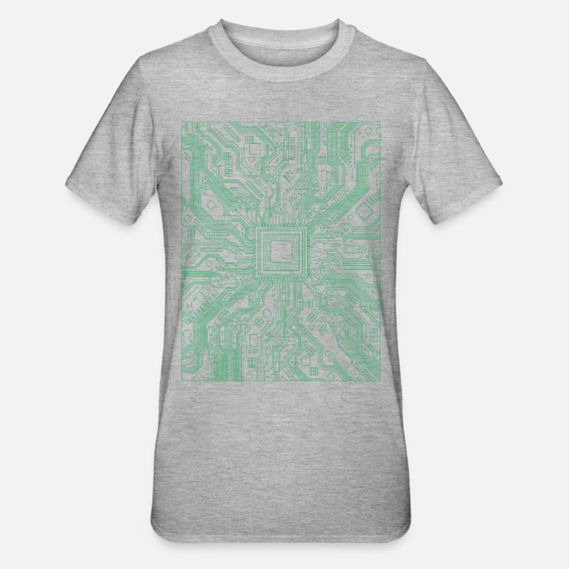 CPU Computer Motherboard Informatiker - Unisex Polycotton T-Shirt - Grau meliert
