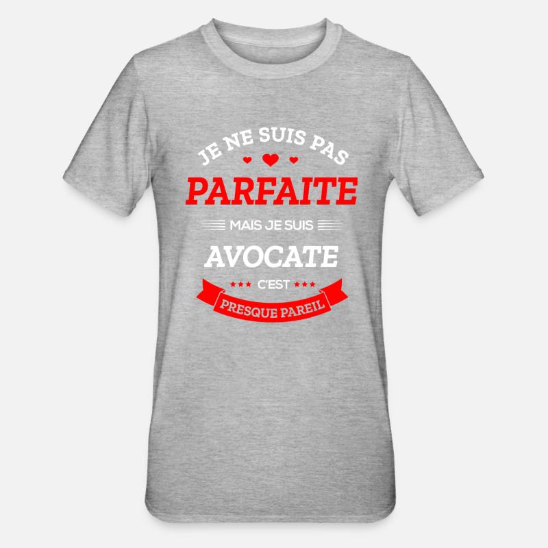 AVOCATE PARFAITE - T-shirt polycoton Unisexe - gris chiné