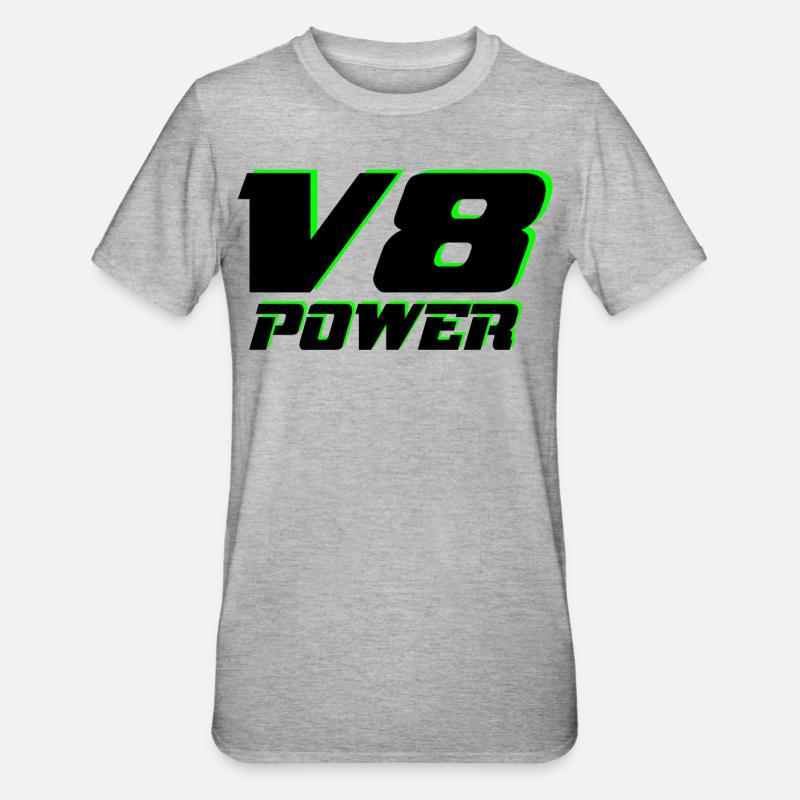 V8 - T-shirt polycoton Unisexe - gris chiné