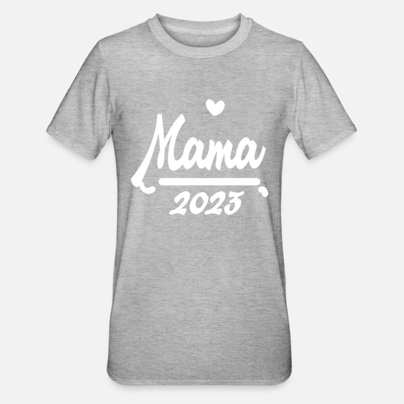 Mama 2023 Mutter - Unisex Polycotton T-Shirt - Grau meliert