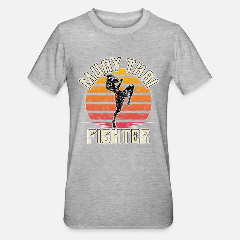 Combattant de Muay Thai - T-shirt polycoton Unisexe - gris chiné
