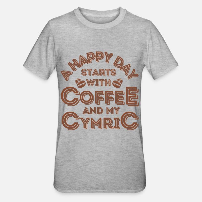 Cymric Cat Café Café - T-shirt polycoton Unisexe - gris chiné