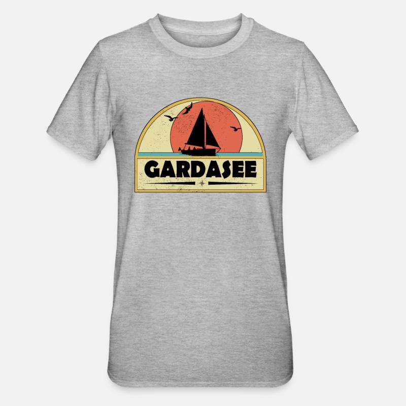 Gardasee - Unisex Polycotton T-Shirt - Grau meliert